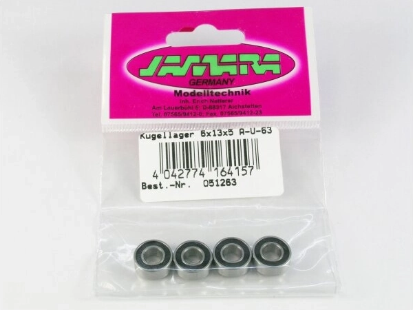 Jamara Ball Bearing 6 × 13 × 5 mm, 4 pcs