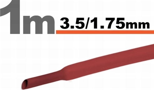 Sarkana termokontrakcijas caurule 3,5/1,75 mm