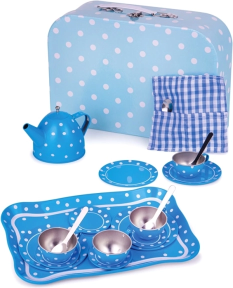 Zils tējas servīzes komplekts ar punktiņiem BIGJIGS TOYS