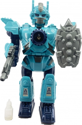 Robots MECHA ar tvaika efektu, gaismām un skaņām 32 cm – zils
