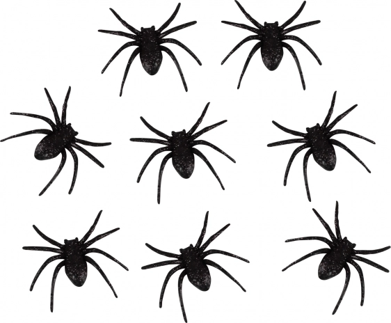 Glitter Spiders 6 cm – Set of 8