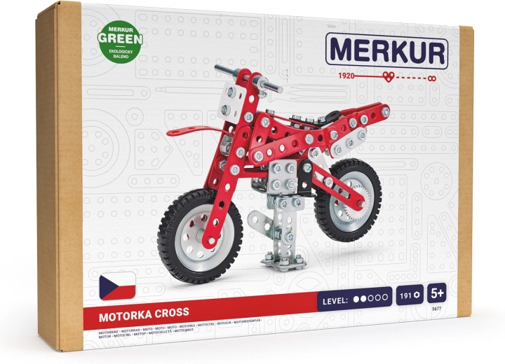Merkur būvkomplekts Dirtbike – metāla motocikls, 191 detaļa