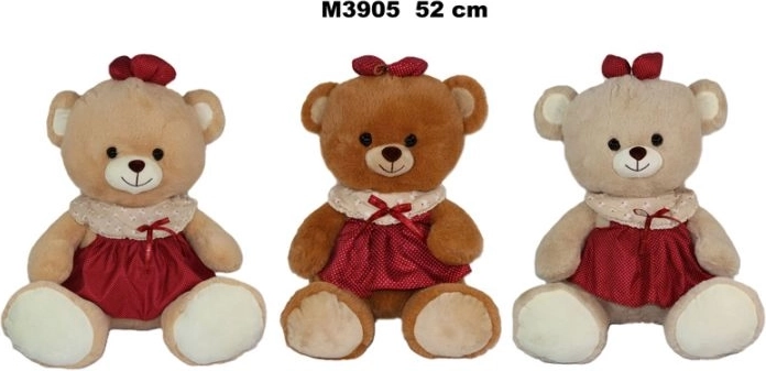 Plīša lācītis kleitā, 52 cm – 1 gabals