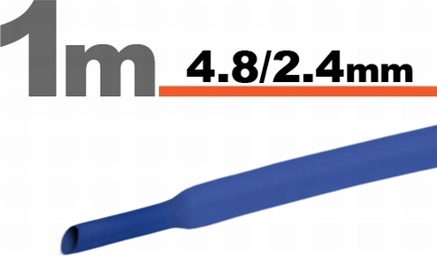 Blue heat-shrink tubing 4.8 / 2.4 mm