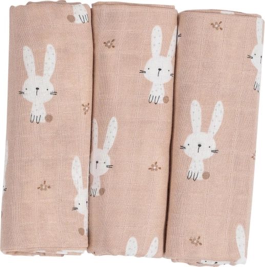 FreeON Bubaba auduma autiņbiksītes beige bunnys - 3 gab.