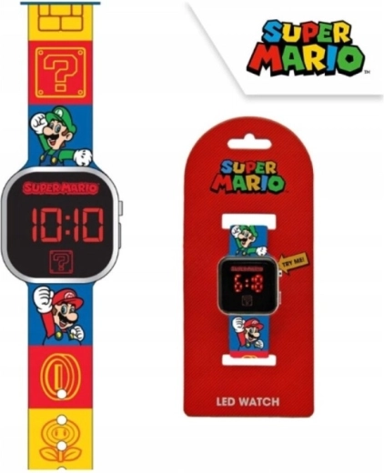 Bērnu LED digitālais pulkstenis Super Mario