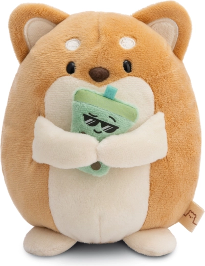 Plush Shiba Inu Hiro MyMochi 16 cm with bubble tea in gift box