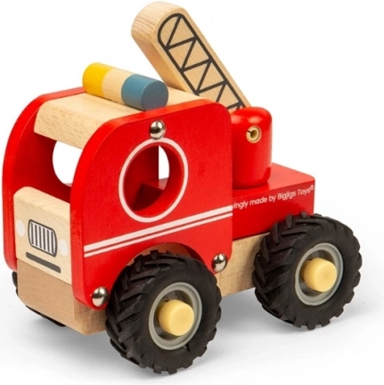 Koka ugunsdzēsēju auto Bigjigs Toys