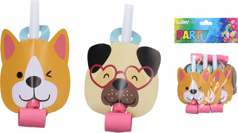 Dog-themed party blowouts – 6 pcs
