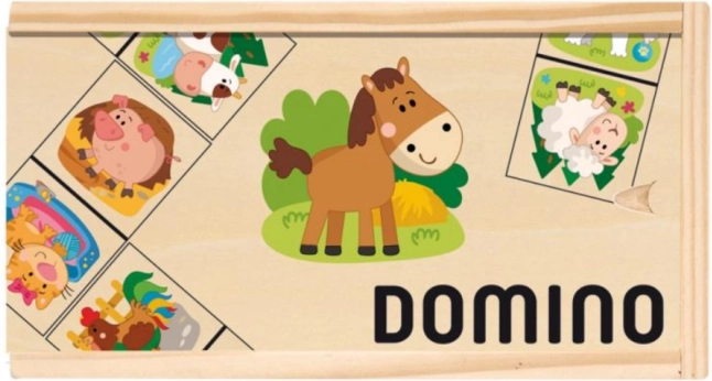 Bērnu koka domino ar mājdzīvniekiem
