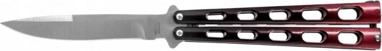 Salokāms balisong (tauriņnazis) 9 cm melni–sarkans alumīnija JOKER