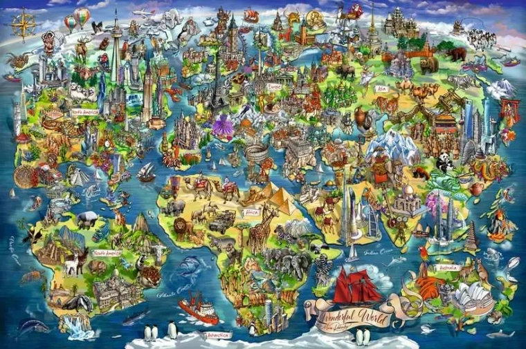 Puzle RAVENSBURGER Pasaule kartē 5000 gabaliņu