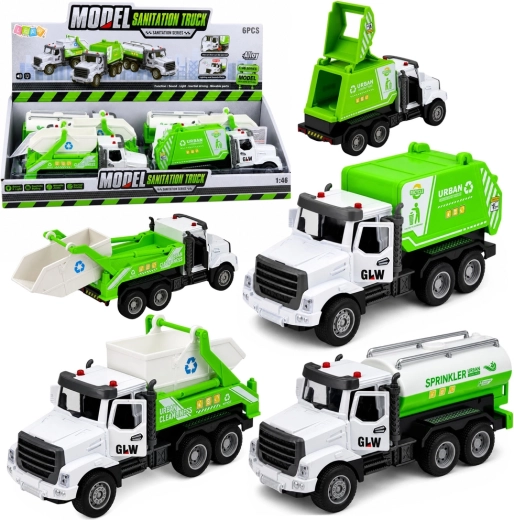 Metal municipal vehicle 1:46 with lights, sounds and pull-back drive - 1 piece