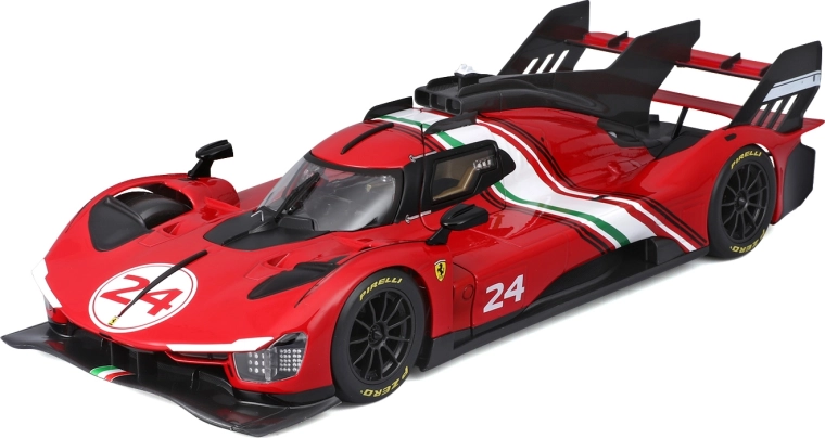 Bburago Ferrari 499P Modificata 1:18 sarkans sacīkšu modelis
