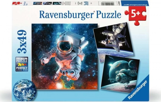 Ravensburger puzle kosmosa izpēte 3x49 gabaliņi