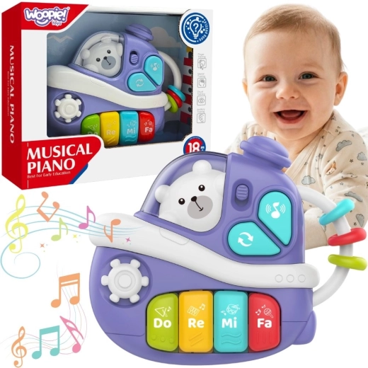 WOOPIE BABY interaktīvās mūzikas klavieres laivas formā