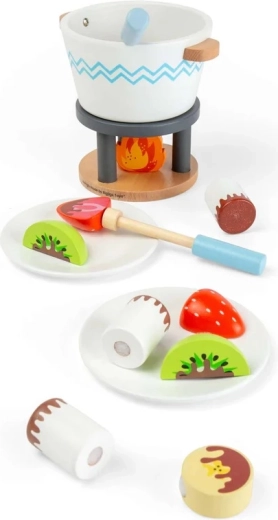 Realistic cooking and serving play