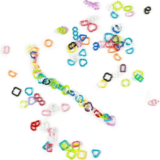 Connecting into chains, bracelets and decorations