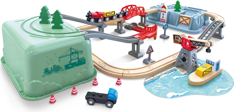 Railway Set in a Box Harbour HAPE Railway Bucket Harbour Set