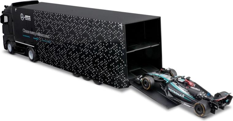 Atverama piekabe reālistiskai F1 pārvadāšanai