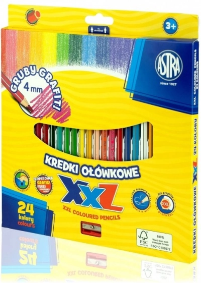 Astra krāsainie zīmuļi ar XXL serdi 24 gab.