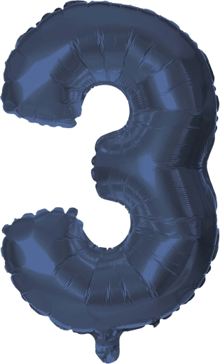 Folijas balons cipars 3, 30 cm, zils TORO