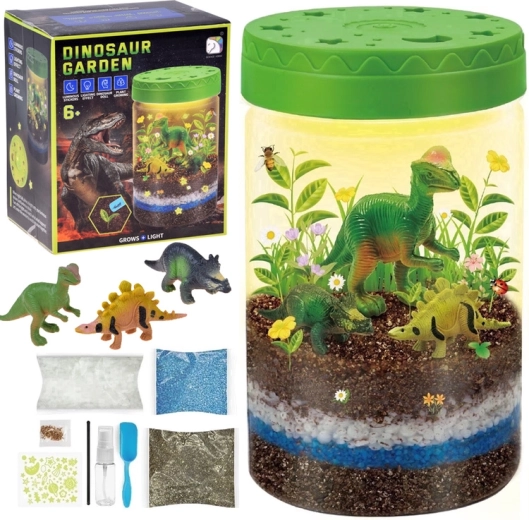 Illuminated Dinosaur Garden 3-in-1 – DIY terrarium, night light and plant growing