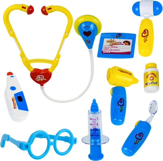 Reālistiski instrumenti rotaļām ārsta kabinetā