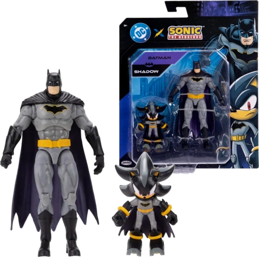 Jakks Pacific figūriņu komplekts Shadow kā Betmens un Betmens (Sonic the Hedgehog x DC Comics)