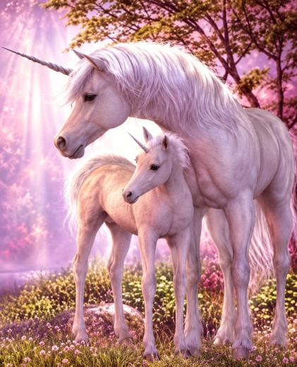 Norimpex Paint by Numbers Unicorn – Mare with Foal 40 × 50 cm