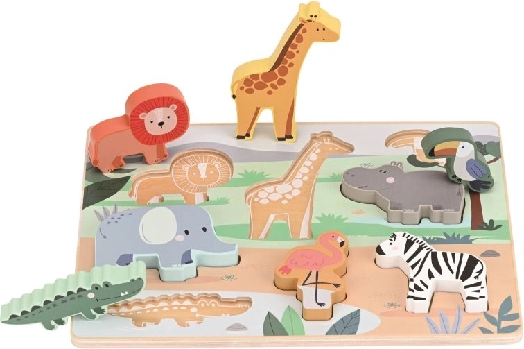Lelin koka 3D puzle Safari ar figūriņām