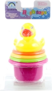 Colorful cups with a duckling for water play