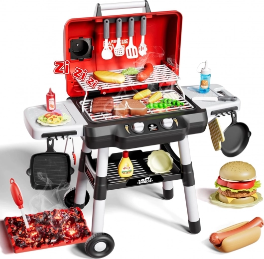 Bērnu BBQ grils ar LED gaismām, 31 daļu komplekts Woopie