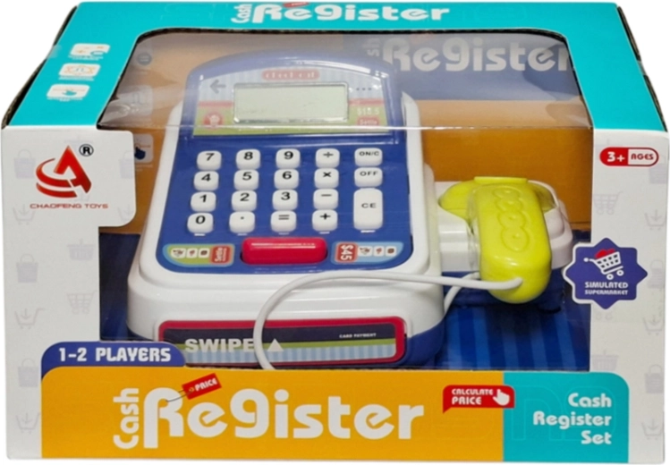 Children's cash register with calculator and scanner