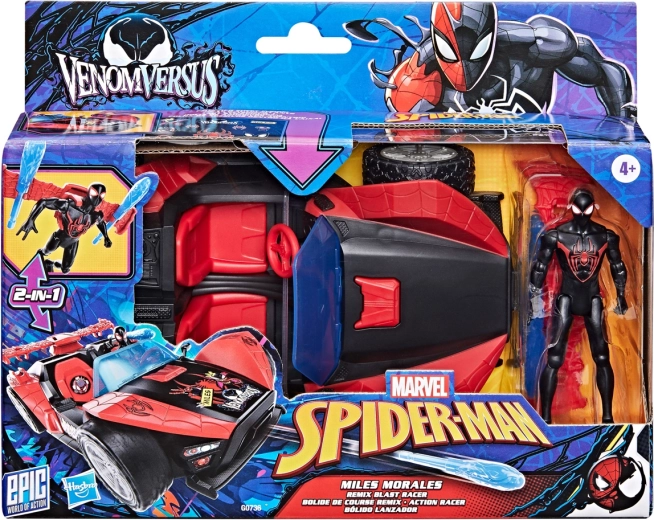 Hasbro Zirnekļcilvēks (Spider‑Man) Mailzs Morales ar transportlīdzekli Remix Racer
