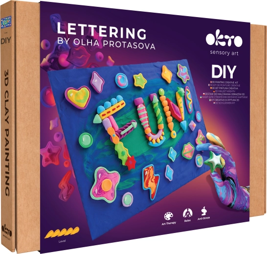 Okto Lettering Art Set for Clay Painting Fun 30 × 40 cm