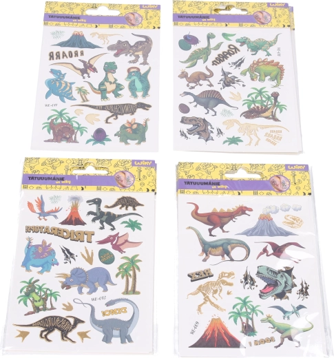 Tetovējumu uzlīmes ar dinozauriem 10,5 × 15 cm