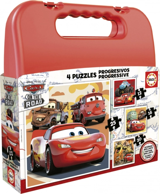 Educa puzļu koferis “Auto” 4 vienā