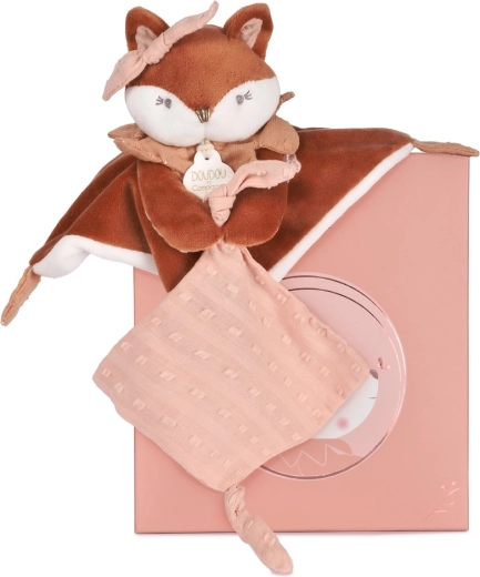 Doudou dāvanu komplekts – plīša lapsa Mina ar knupīša turētāju 20 cm