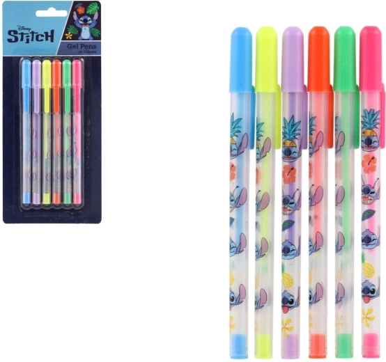 Disney Stitch gēla pildspalvu komplekts – 6 gab.