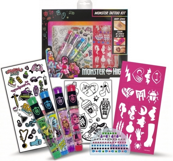 Monster High tetovēšanas komplekts ar mirdzošiem gēliem un uzlīmēm
