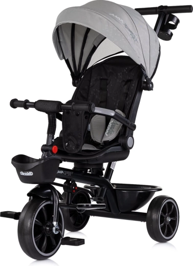 Chipolino trīsritenis ar jumtiņu Max Sport 2v1 charcoal