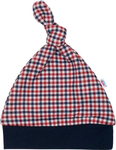 Zīdaiņu kokvilnas cepurīte New Baby Checkered 9–12 mēneši