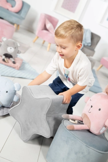 Roba children's star-shaped stool, grey