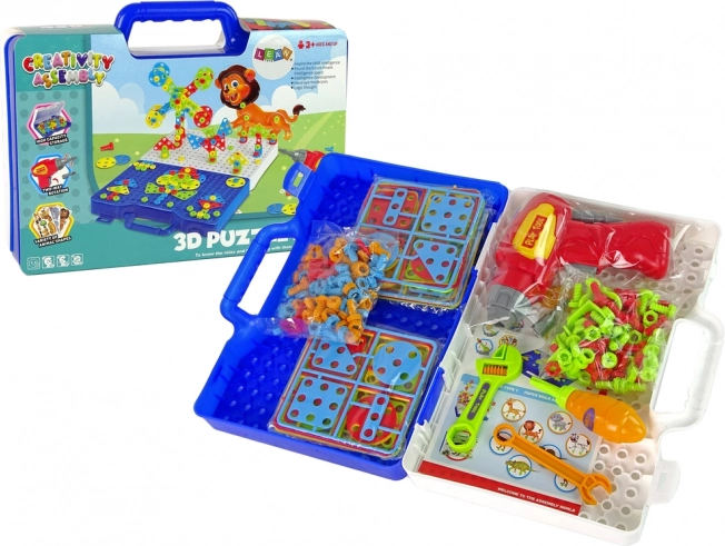3D DIY puzles komplekts ar akumulatora skrūvgriezi koferī
