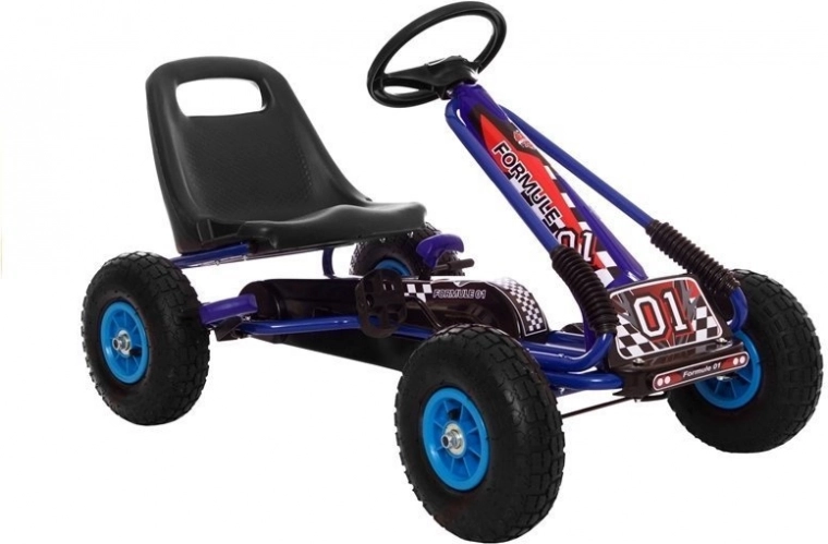 Pedāļu gokarts A-15 ar piepūšamajiem riteņiem – Zils