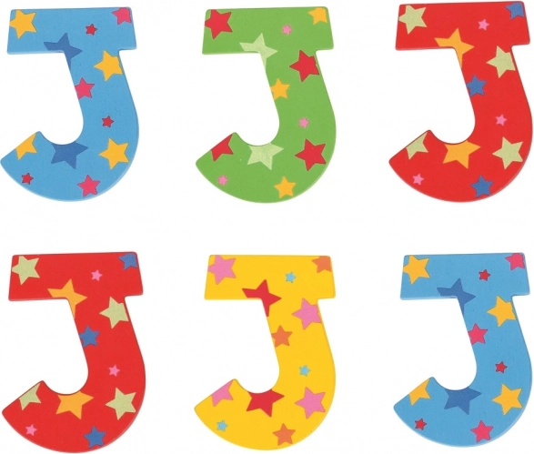 Bigjigs Toys koka burts J ar zvaigznītēm