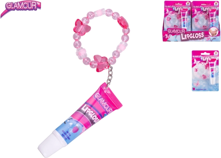 Glamour lūpu spīdums ar aveņu garšu ar piekariņu 12 ml