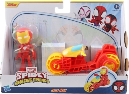 Marvel Spidey un viņa draugi Iron Man uz motocikla – darbības figūriņa un transportlīdzeklis