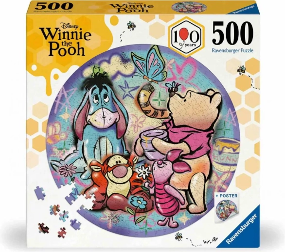 Ravensburger apaļā puzle Vinnijs Pūks 500 gabaliņi